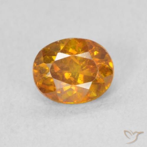 0.59ct طبيعي برتقالى متوسط سفاليريت, بيضوي, SI