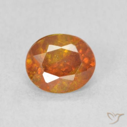 0.58ct طبيعي برتقالى ترابى سفاليريت, بيضوي, SI