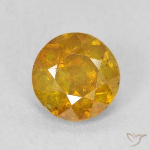 0.84ct طبيعي برتقالى ذهبة سفاليريت, دائري, SI