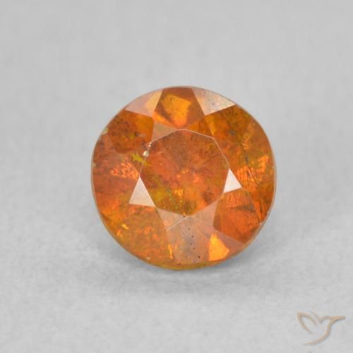 0.79ct طبيعي برتقالى متوسط سفاليريت, دائري, SI