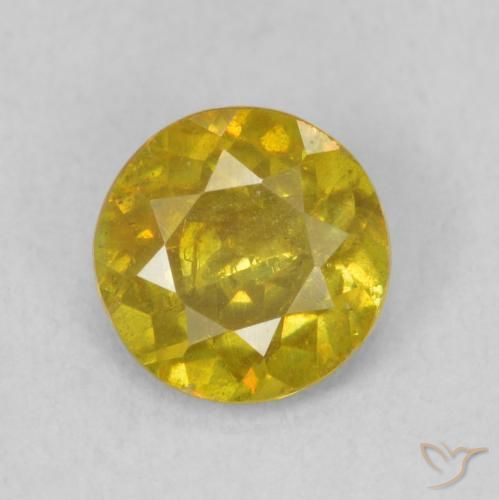 0.75ct طبيعي أصفر متوسط سفاليريت, دائري, SI