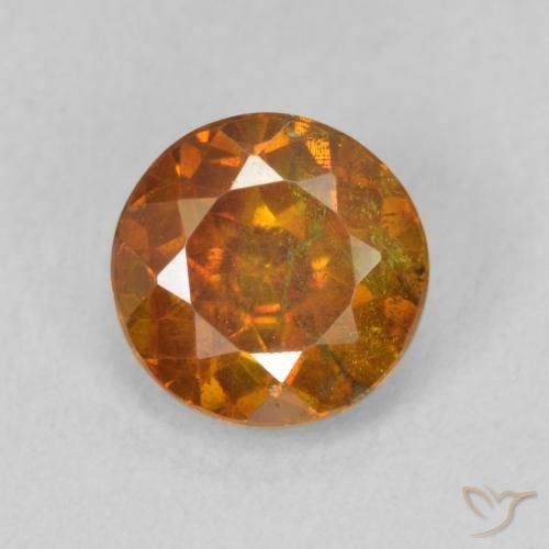 1.26ct طبيعي برتقالى بنى سفاليريت, دائري, SI