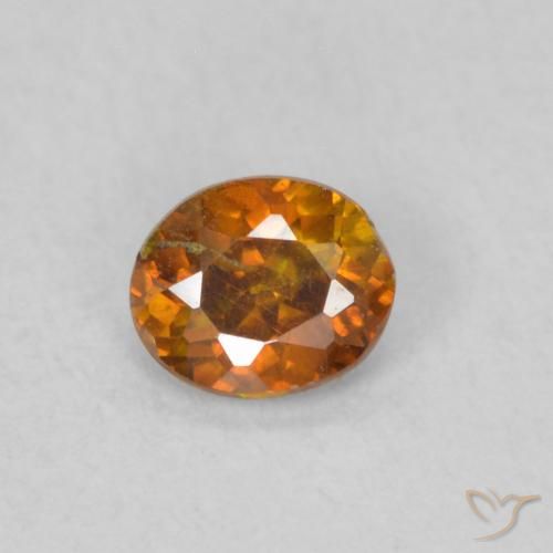 0.28ct طبيعي برتقالى غامق سفاليريت, بيضوي, SI