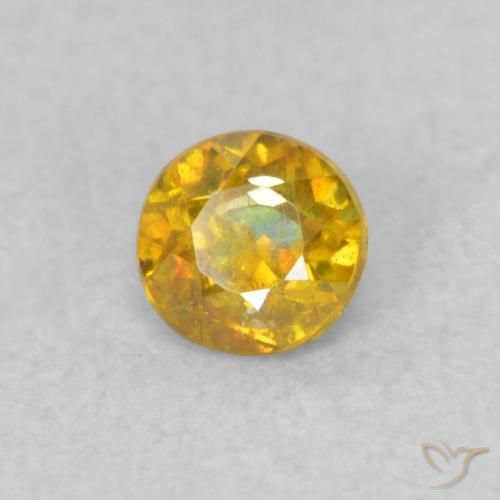 0.19ct طبيعي أصفر غامق سفاليريت, دائري, SI