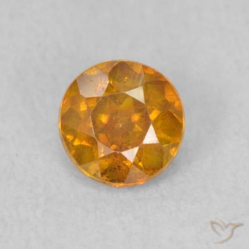 0.52ct طبيعي برتقالى مشمشى سفاليريت, دائري, SI