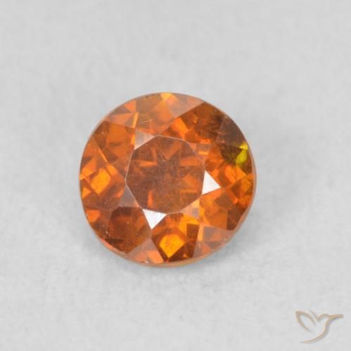 0.59ct طبيعي Medium Dark-Orange سفاليريت, دائري, SI