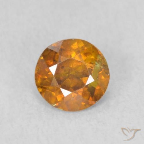 0.47ct طبيعي برتقالى بنى سفاليريت, دائري, SI