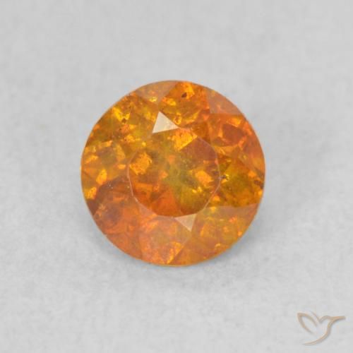 0.70ct طبيعي برتقالى كهرمانى سفاليريت, دائري, SI