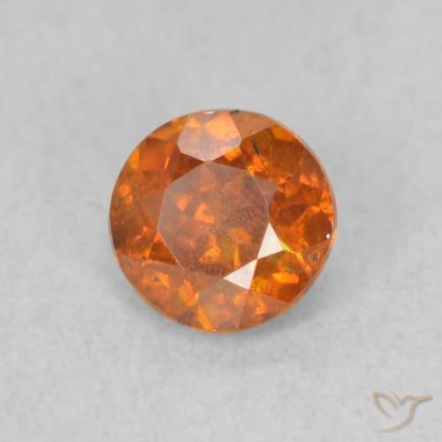 0.53ct طبيعي برتقالى متوسط سفاليريت, دائري, SI
