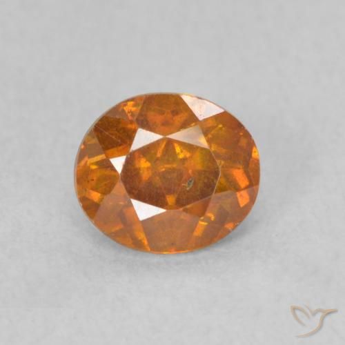 0.72ct طبيعي برتقالى غامق سفاليريت, بيضوي, SI