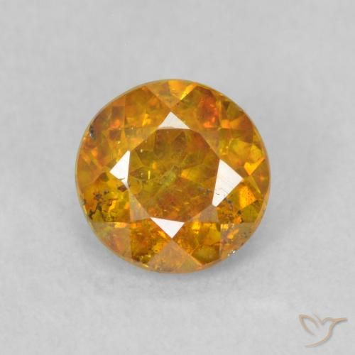 0.78ct طبيعي Medium Light-Orange سفاليريت, دائري, SI