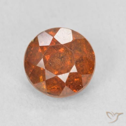 1.28ct طبيعي برتقالى محمر سفاليريت, دائري, SI