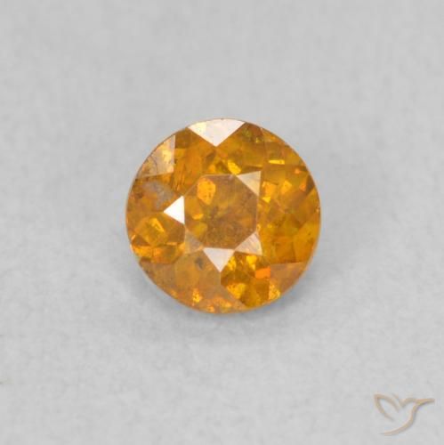 0.42ct طبيعي العسل البرتقال سفاليريت, دائري, SI