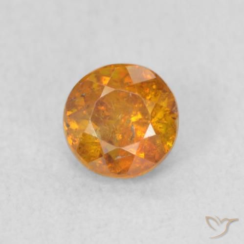0.54ct طبيعي Medium Light-Orange سفاليريت, دائري, SI