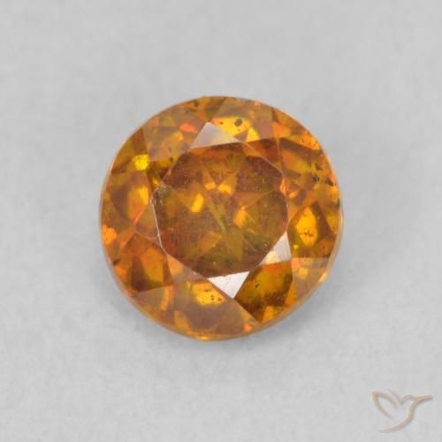 0.73ct طبيعي برتقالى بنى سفاليريت, دائري, SI