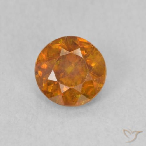 0.53ct طبيعي برتقالى متوسط سفاليريت, دائري, SI