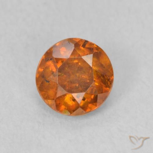 0.57ct طبيعي برتقالى كهرمانى سفاليريت, دائري, SI
