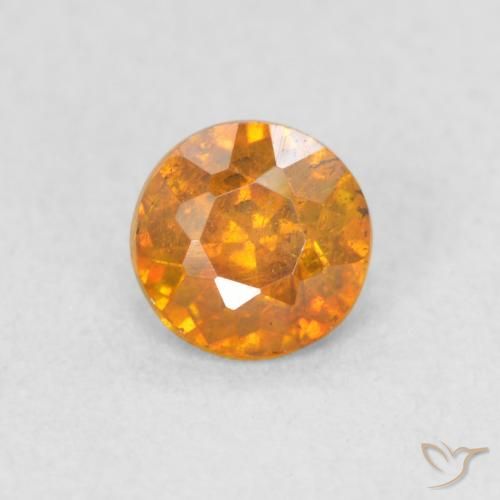 0.45ct طبيعي العسل البرتقال سفاليريت, دائري, VS-SI