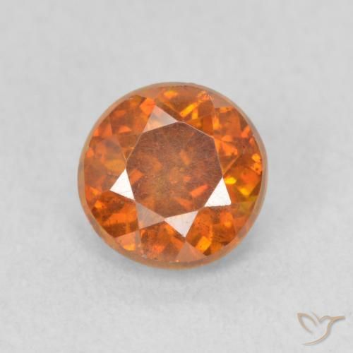 0.94ct طبيعي Medium Dark-Orange سفاليريت, دائري, قليلا جدا