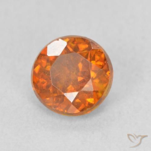 سفاليريت Medium Dark-Orange طبيعي، دائري، 0.94 قيراط، قليلا جدا