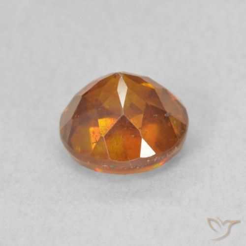 سفاليريت Medium Dark-Orange طبيعي، دائري، 0.94 قيراط، قليلا جدا