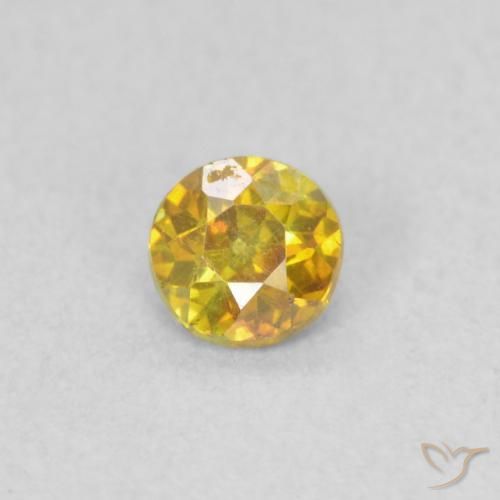 0.24ct طبيعي برتقالى-ذهبى سفاليريت, دائري, VS-SI