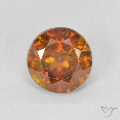 0.97ct طبيعي برتقالى متوسط سفاليريت, دائري, VS-SI