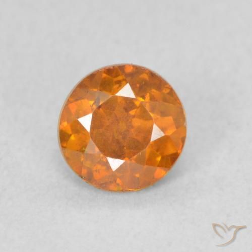 0.57ct طبيعي برتقالى كثيف سفاليريت, دائري, VS-SI
