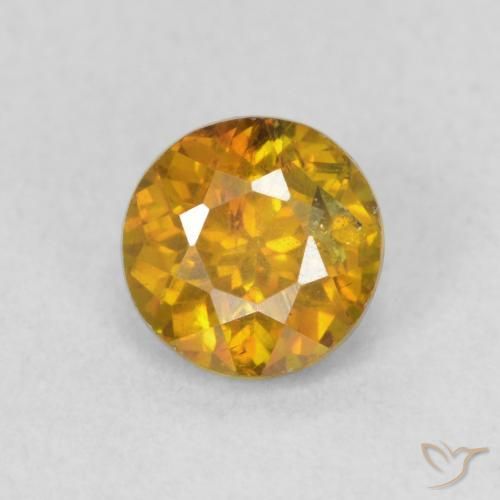 0.80ct طبيعي برتقالى-ذهبى سفاليريت, دائري, VS-SI