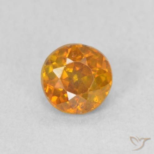 0.42ct طبيعي برتقالى ترابى سفاليريت, دائري, VS-SI