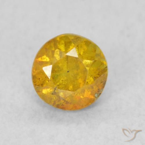 0.35ct طبيعي برتقالى-ذهبى سفاليريت, دائري, SI