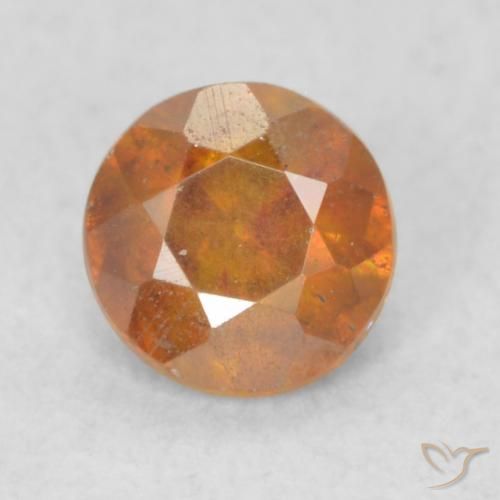 0.45ct طبيعي برتقالى ترابى سفاليريت, دائري, SI