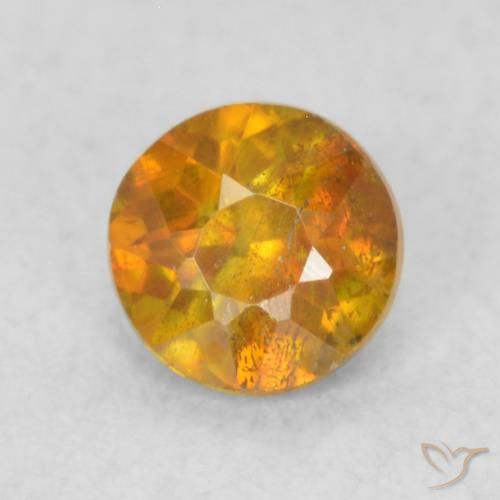 0.40ct طبيعي العسل البرتقال سفاليريت, دائري, SI