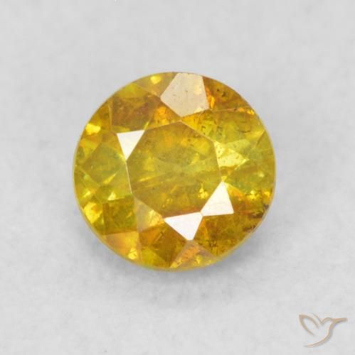 0.33ct طبيعي برتقالى-ذهبى سفاليريت, دائري, SI