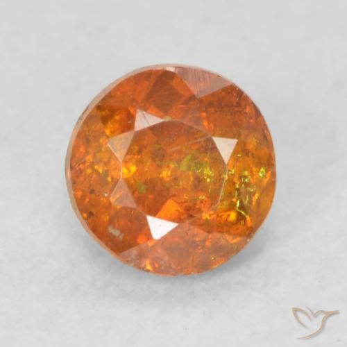 0.45ct طبيعي برتقالى غامق سفاليريت, دائري, SI