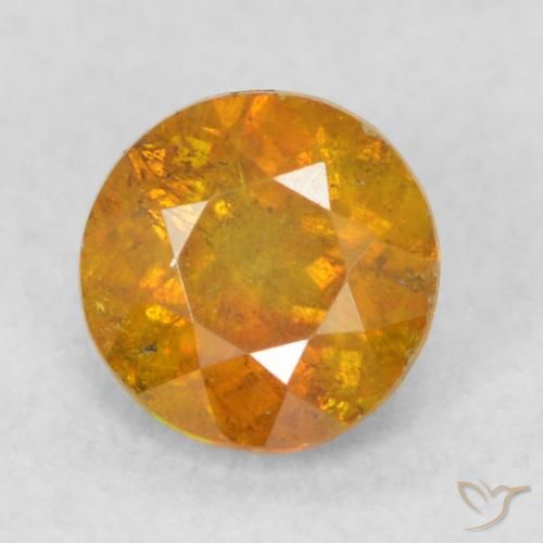 0.56ct طبيعي برتقالى بنى سفاليريت, دائري, SI