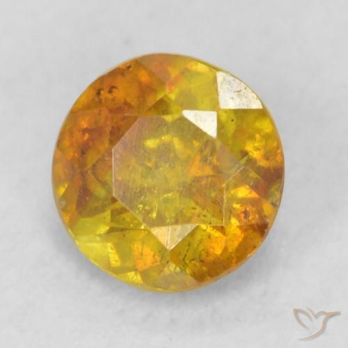 0.45ct طبيعي برتقالى غامق سفاليريت, دائري, SI