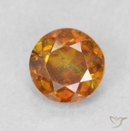 0.45ct طبيعي برتقالى بنى سفاليريت, دائري, SI