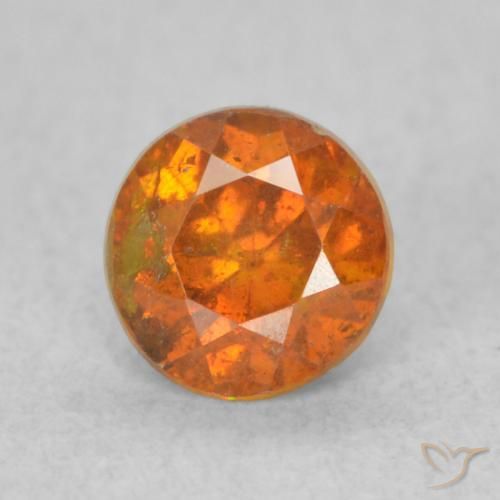 0.63ct طبيعي برتقالى متوسط سفاليريت, دائري, SI