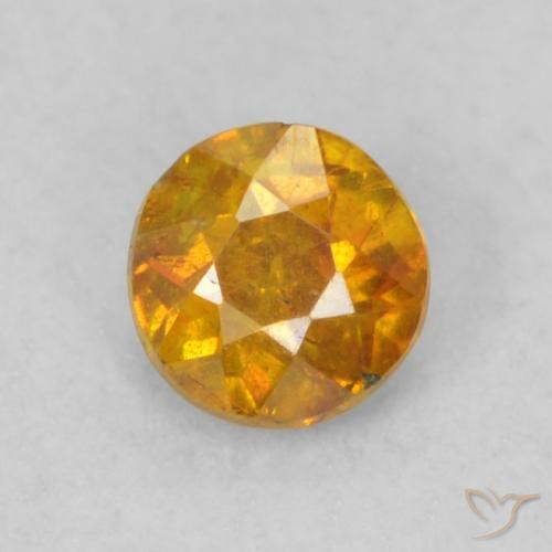0.25ct طبيعي العسل البرتقال سفاليريت, دائري, SI