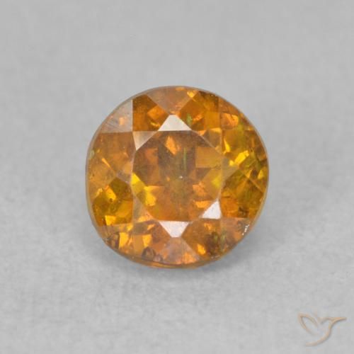 0.74ct طبيعي برتقالى ترابى سفاليريت, دائري, SI