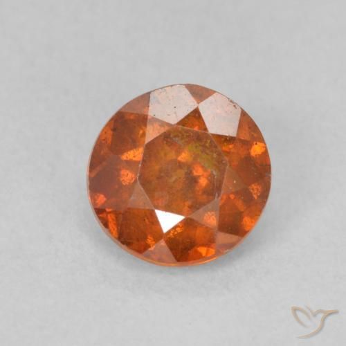 0.81ct طبيعي برتقالى متوسط سفاليريت, دائري, SI