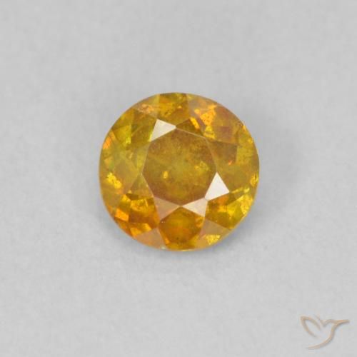 0.45ct طبيعي برتقالى متوسط سفاليريت, دائري, SI