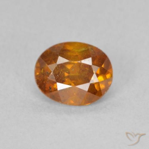 0.63ct طبيعي برتقالى ترابى سفاليريت, بيضوي, SI