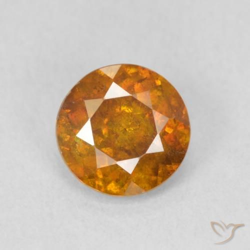 0.87ct طبيعي برتقالى بنى سفاليريت, دائري, SI
