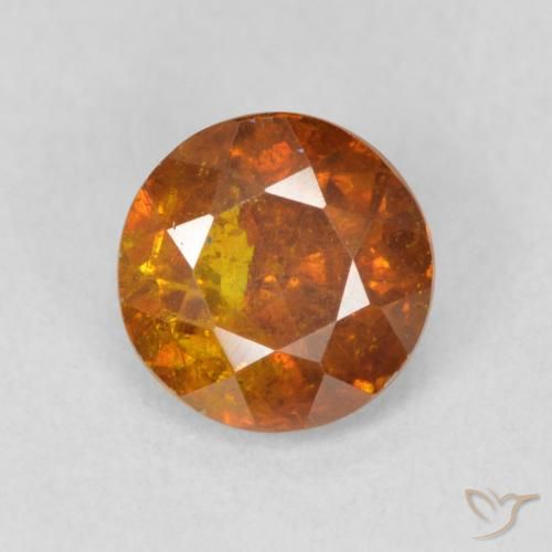 1.14ct طبيعي برتقالى بنى سفاليريت, دائري, SI