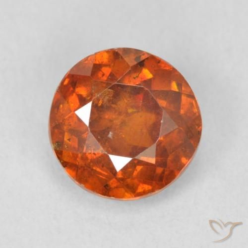 1.31ct طبيعي برتقالى غامق سفاليريت, دائري, SI