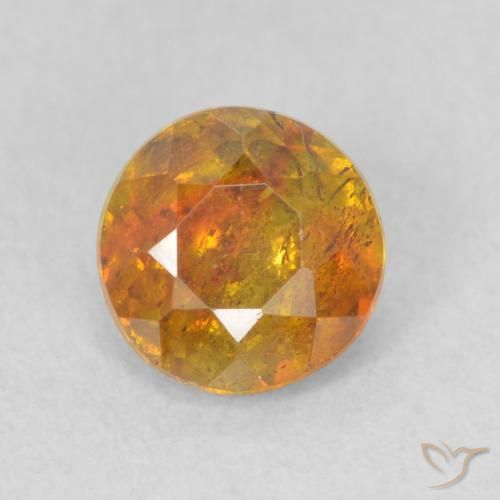 0.88ct طبيعي بني ذهبي سفاليريت, دائري, SI