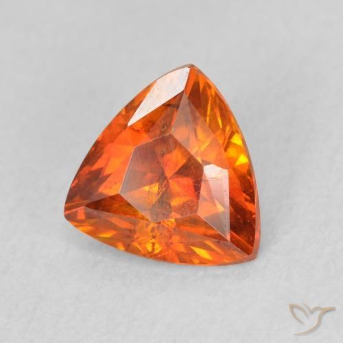 1.61ct طبيعي برتقالى كهرمانى سفاليريت, مثلثى, VS-SI