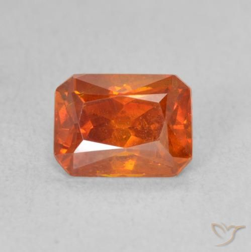 1.40ct طبيعي برتقالى نارى سفاليريت, قص الزمرد, VS-SI